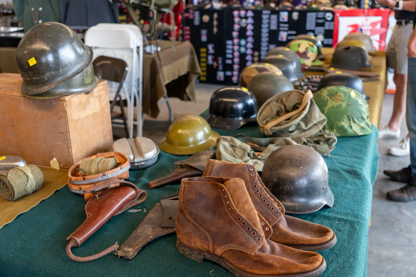 Militaria and collectibles in the vendor hall