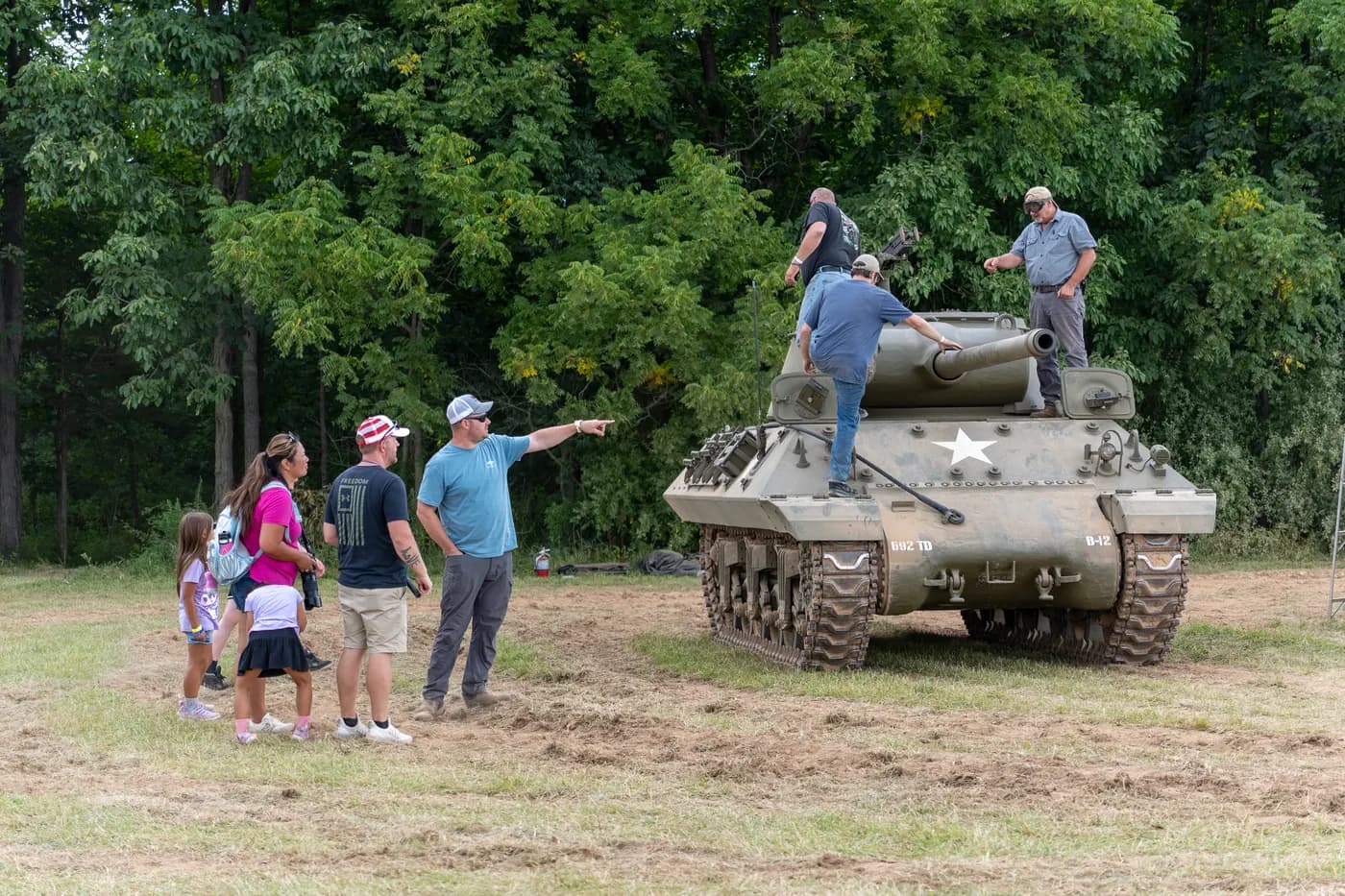 Visitors get up close with a tank destroyer
